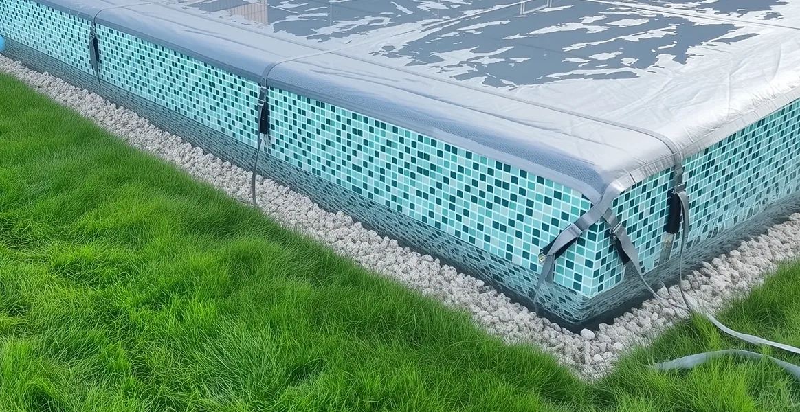 Покрывало для бассейна под снегом — защита зимой в Выксе